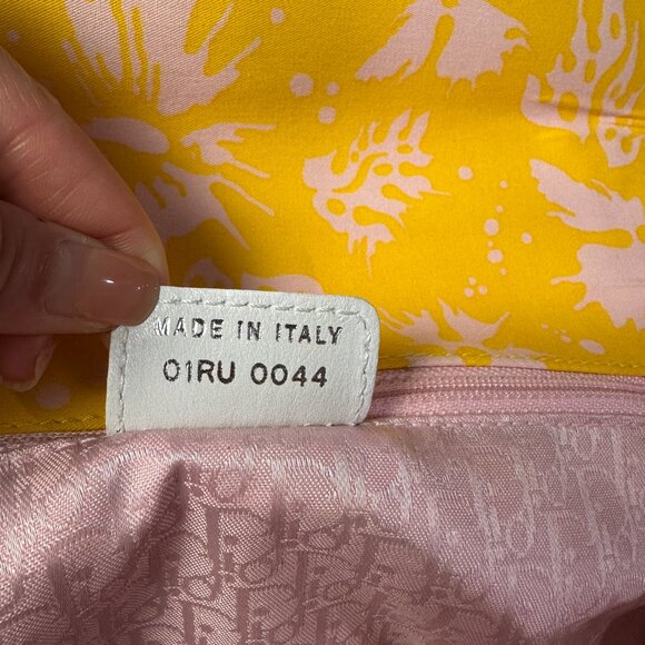 Christian Dior SS 2004 Surf Chick Yellow and Pink Floral Hibiscus Crossbody Bag - Picture 9 of 13